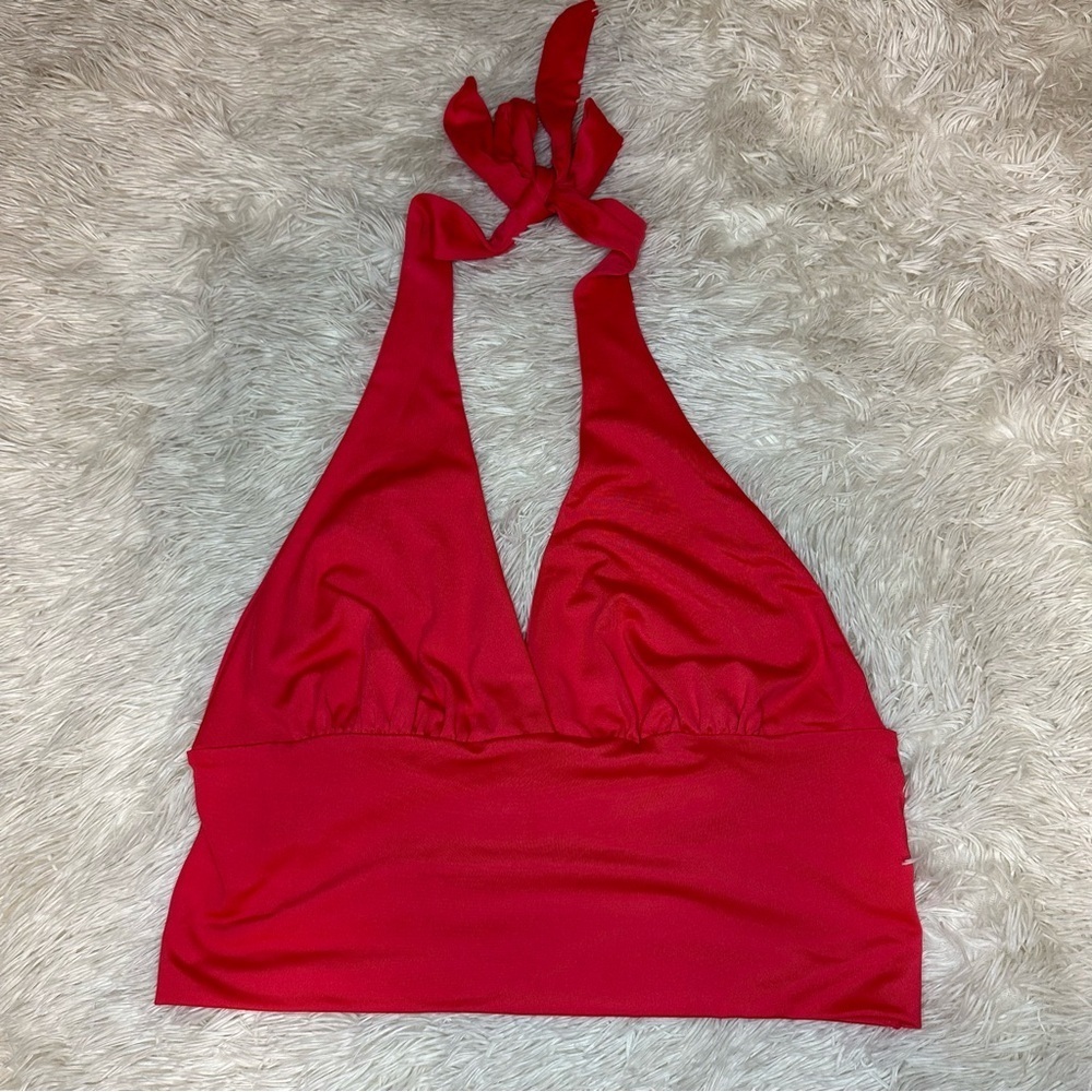 Sinsay Coral Pink Crop Top - Picture 2 of 8